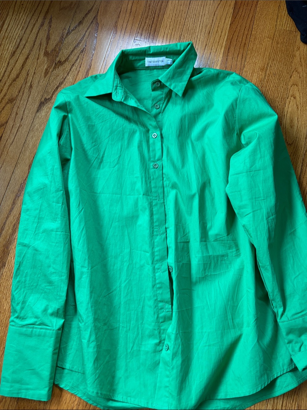 Thats so Fetch  Emerald Green Button-Down Shirt with Point Collar